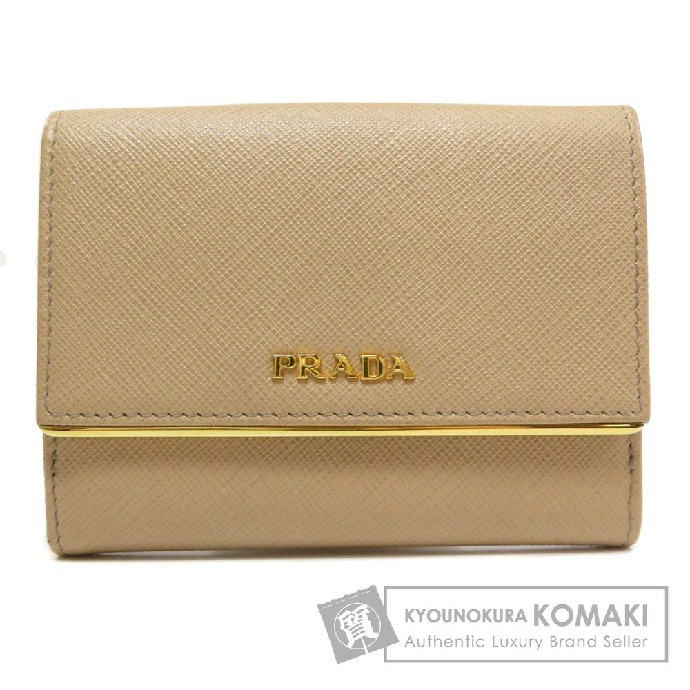 Prada Saffiano Bi fold Wallet Leather